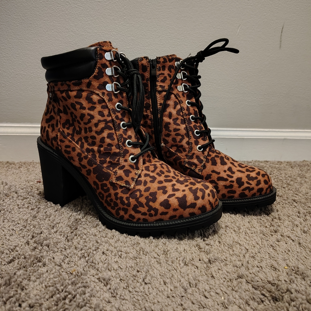 Leopard Print Ankle Boots